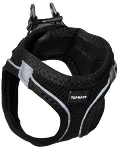 Topmast Airmesh Hondentuig - Click & Go - Verstelbaar - Zwart