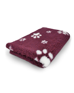 Vetbed Bordeaux Rood + Voetprint - Latex Anti-Slip