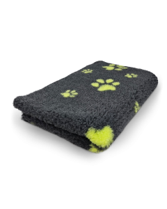 Vet bed Antraciet Kleine en Grote Groene Voetprint - anti-slip