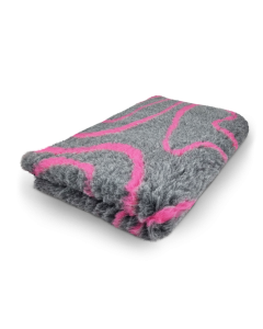 Vet Bed Wellen - Anthrazit & Fuchsie - Anti Rutsch Hundematte