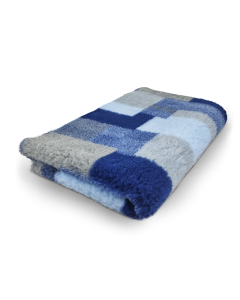 Vet Bed Patchwork - Hellblau, Grau & Anthrazit - Anti Rutsch Hundematte