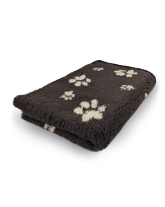 Vet Bed - Dunkelbraun Beige Pfoten - Gummi Anti Rütsch - 75 x 50 cm