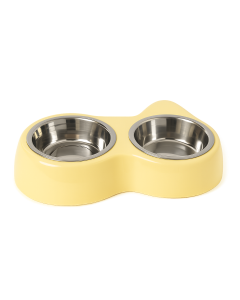 Double dinner Voer-Drinkbank Kunststof met 2 RVS bakjes