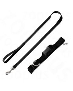 Looplijn + Halsband + Hondentuig Zwart