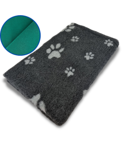 Vetbed Groene Rug Antraciet + Voetprint