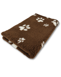 Vet Bed Braun mit Weißen Pfoten - Anti-Rutsch-Hundematte - Rolle 5 Meter