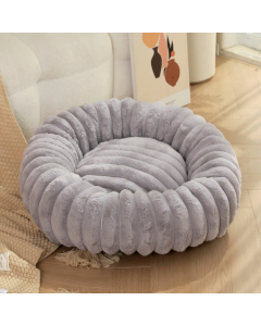 Topmast Donut - Geribbelde Pluche - Grijs - 80 cm