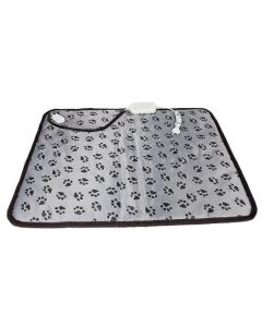 Topmast Heating pad Verwarmingsmat voor Honden en Katten 70 x 50 cm + afstandbediening - grijs met voetprint