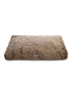 Topmast Hundebett - Langhaar Pluche - weiche Füllung - 91 x 69 cm - Braun