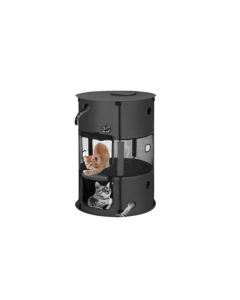 Speeltunnel Cat Life | Kattenleeftunnel Nylon - 55 x 55 x 100 CM - Antraciet