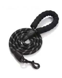 Topmast Looplijn Trackinglijn -  Lang 2 meter - 12mm met Stevige Softgreep - Zwart gemeleerd