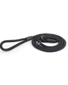 Sliplooplijn Showlijn 130 cm - 10 mm - Nylon - Zwart