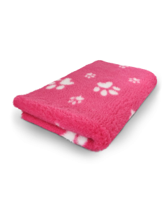 Vet Bed - Fuchsie mit Weisse Pfoten - Anti Rutsch Hundematte