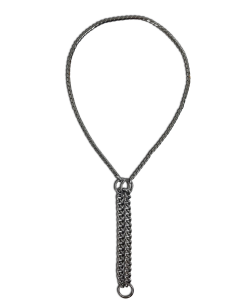 Halskette 2-reihig, runde Glieder - 45cm - Antrazit