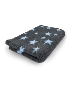 Vet Bed Sterne - Anthrazit & Hellblau - Rutschfeste Hundematte