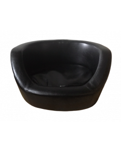 Sofa Lederlook mit Kissen Schwarz 66x54x36cm