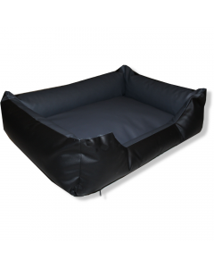 Topmast Lounge Sofa - Leatherlook Hondenmand - Zwart & Antraciet - 100 x 80 cm