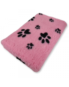Vet Bed - Kleine en Grote Voetprint - Roze Zwart - Antislip Hondenmat