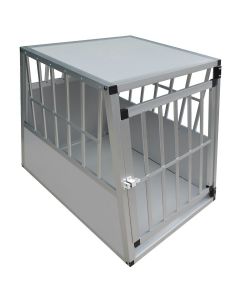 Autokäfig Hundetransportbox - Aluminium - MDF - Leichtgrau - 65 x 91 x 69 CM 
