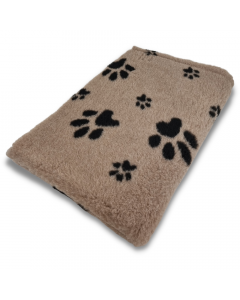 Vet Bed - Kleine en Grote Voetprint - Bruin Zwart - Antislip Hondenmat