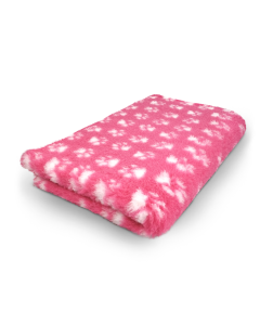 Vet Bed - Fuchsie mit Weisse Pfoten - Anti Rutsch Hundematte